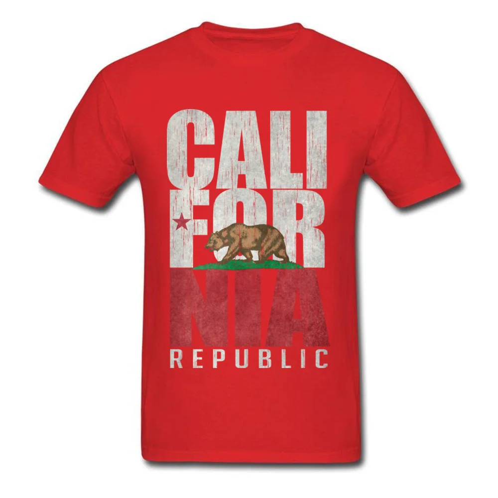 Design Father Day Cotton Round Collar Tops Shirts Short Sleeve Summer Sweatshirts Funky Print T Shirt Drop Shipping California Republic Bear Flag - Vintage Distressed red