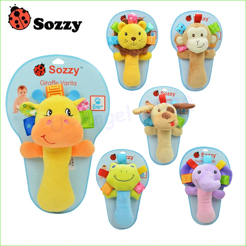 Wholesale ! 10 pcs /lot Sozzy hand animal rattle Infant Baby rattles bb cute toys plush toy baby Educational BB rattles
Wholesale ! 10 pcs /lot Sozzy hand animal rattle Infant Baby rattles bb cute toys plush toy baby Educational BB rattles