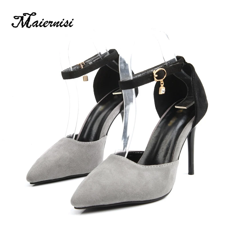 MAIERNISI Ladies High Heels Female Pumps Pointed Toe Pumps Female Shoes Woman Party Ankle Strap Pump Summer Flock Sandals
MAIERNISI Ladies High Heels Female Pumps Pointed Toe Pumps Female Shoes Woman Party Ankle Strap Pump Summer Flock Sandals