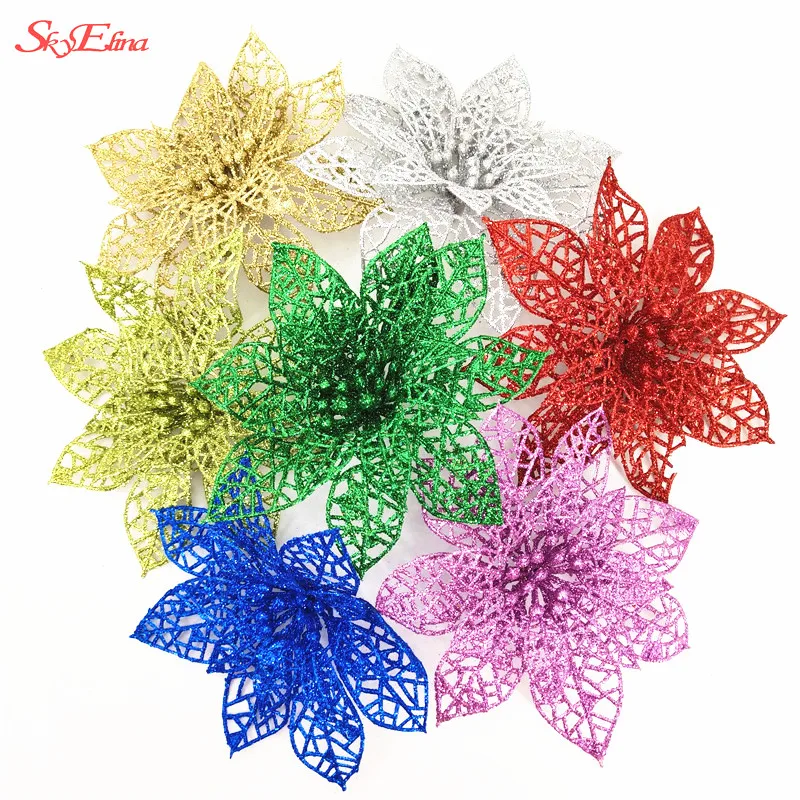 10pcs/set Christmas Flowers Xmas Christmas Tree Decorations Glitter Hollow Wedding Party Decor Gold/Silver/Red/Green/blue 8Z
10pcs/set Christmas Flowers Xmas Christmas Tree Decorations Glitter Hollow Wedding Party Decor Gold/Silver/Red/Green/blue 8Z