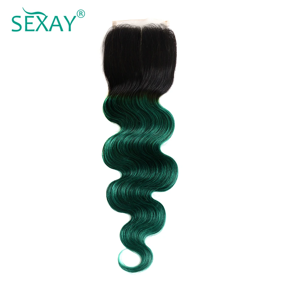 Sexay 4*4 Lace Closure Body Weave Human Hair Extension Ombre Brazilian Hair 1B/Green Human Hair Closure With Baby Hair 1Pics lot
Sexay 4*4 Lace Closure Body Weave Human Hair Extension Ombre Brazilian Hair 1B/Green Human Hair Closure With Baby Hair 1Pics lot