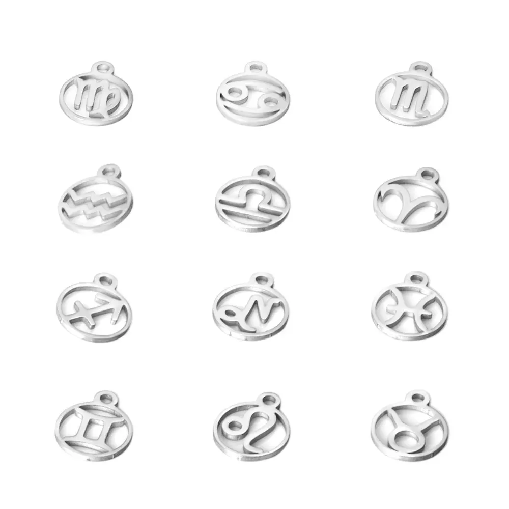 10pcs 316L Stainless Steel High Polished Silver Tone 12 Constellation Zodiac Sign Charm Pendant for DIY Necklace Jewelry Making
10pcs 316L Stainless Steel High Polished Silver Tone 12 Constellation Zodiac Sign Charm Pendant for DIY Necklace Jewelry Making