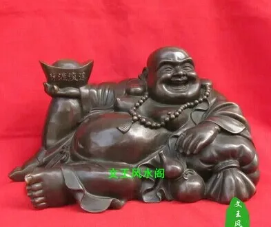 King lying open light copper ingots bronze statue of Maitreya Buddha sack monk Feng Shui Decoration 41cm
King lying open light copper ingots bronze statue of Maitreya Buddha sack monk Feng Shui Decoration 41cm