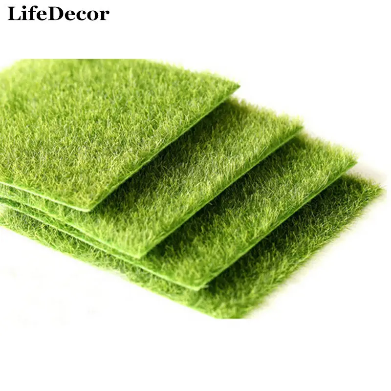 Image Nearly Natural Grass Mat Green Artificial Lawns 15x15cm Turf Carpets Fake Sod Home Garden Moss Floor Decoration