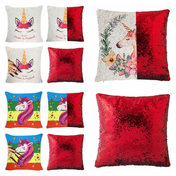 ZENGIA Unicorn Mermaid Sequin Cushion Cover Magical Shining Pillow case Color Changing Reversible Pillow Cover With Sequins
ZENGIA Unicorn Mermaid Sequin Cushion Cover Magical Shining Pillow case Color Changing Reversible Pillow Cover With Sequins