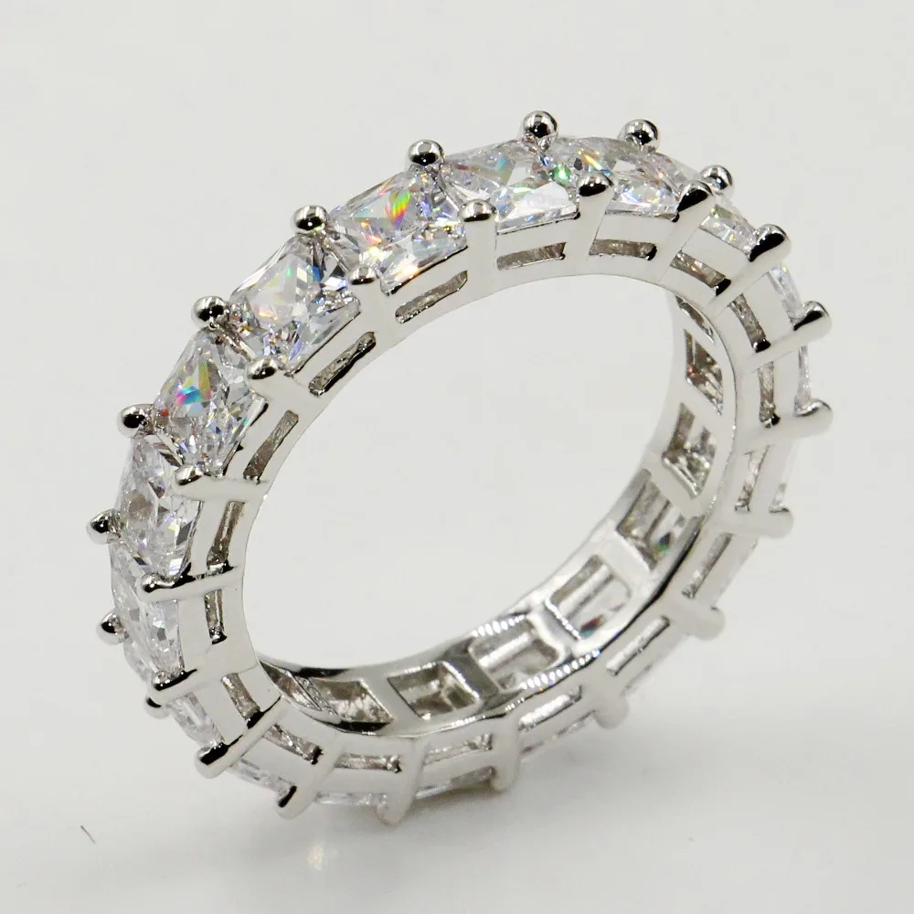 Size 5-10 Luxury Jewelry Real 925 Sterling Silver Princess Cut Full White 5A Cubic Zirconia Party Hot Wedding Band Ring Gift
Size 5-10 Luxury Jewelry Real 925 Sterling Silver Princess Cut Full White 5A Cubic Zirconia Party Hot Wedding Band Ring Gift