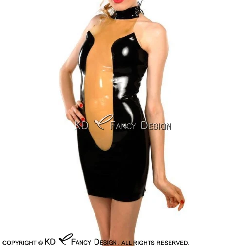 Black With Transparent Sexy Latex Dress With High Collar Lacing At Neck Rubber Dress Bodycon Playsuit LYQ-0154
Black With Transparent Sexy Latex Dress With High Collar Lacing At Neck Rubber Dress Bodycon Playsuit LYQ-0154