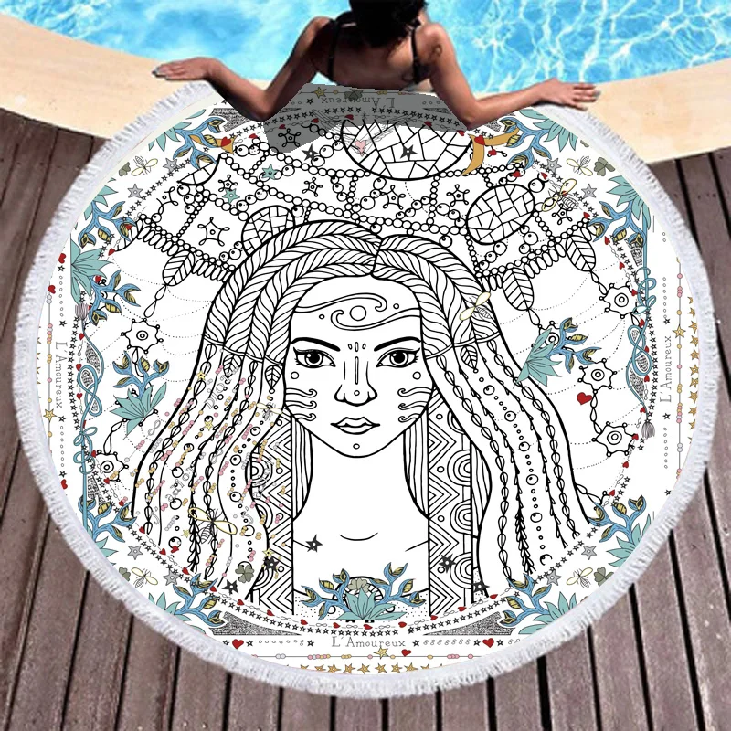 Boho Beach Towels Printed Cartoon Girl Beach Towel Microfiber Round Fabric Bath Towels For Living Room Home Decorative
Boho Beach Towels Printed Cartoon Girl Beach Towel Microfiber Round Fabric Bath Towels For Living Room Home Decorative