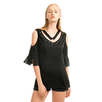 Women T Shirt Half Sleeve Tops Sexy Cold Shoulder Top Tee Women Short Sleeve V-neck Casual Top Tees Plus Size Women Clothing
Women T Shirt Half Sleeve Tops Sexy Cold Shoulder Top Tee Women Short Sleeve V-neck Casual Top Tees Plus Size Women Clothing