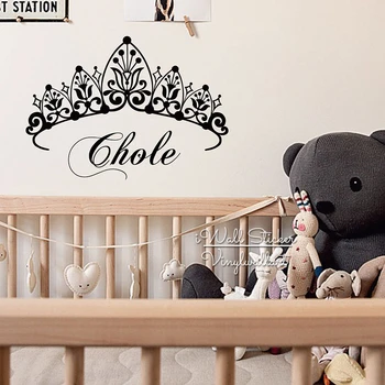 Girls Name Wall Sticker Baby Nursery Name Crown Wall Decal Girls Name Stickers For Kids Room Cut Vinyl Stickers C21 
Girls Name Wall Sticker Baby Nursery Name Crown Wall Decal Girls Name Stickers For Kids Room Cut Vinyl Stickers C21