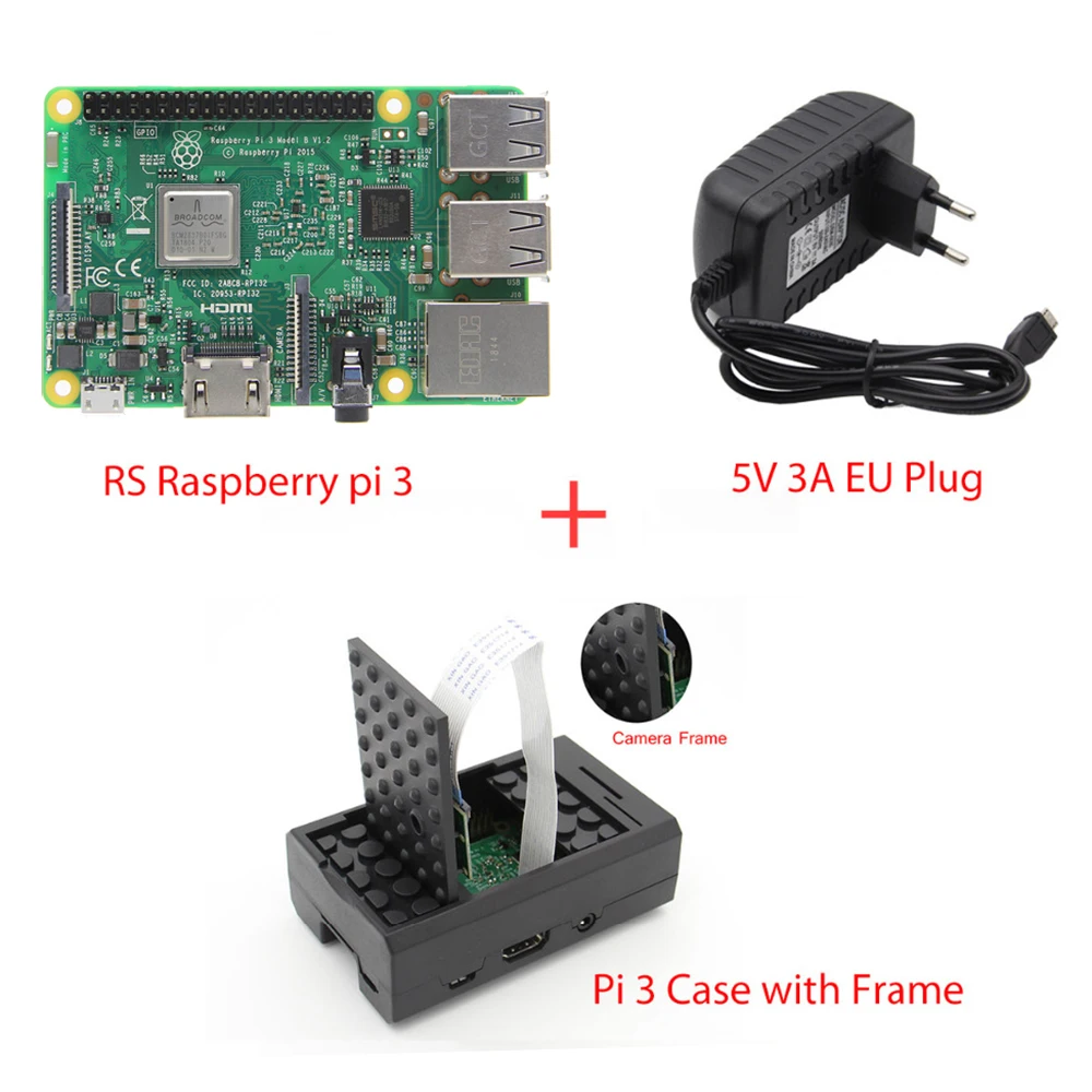 Raspberry pi 3 model b mother board + 5V 3A EU Plug Power Adapter + Pi 3 ABS Case with Camera Frame Kit Raspberry pi Starter Kit
Raspberry pi 3 model b mother board + 5V 3A EU Plug Power Adapter + Pi 3 ABS Case with Camera Frame Kit Raspberry pi Starter Kit