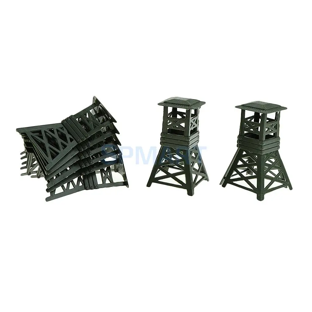 10 Plastic Watchtower Toy Soldier Army Watch Tower Men Accessory for Diorama