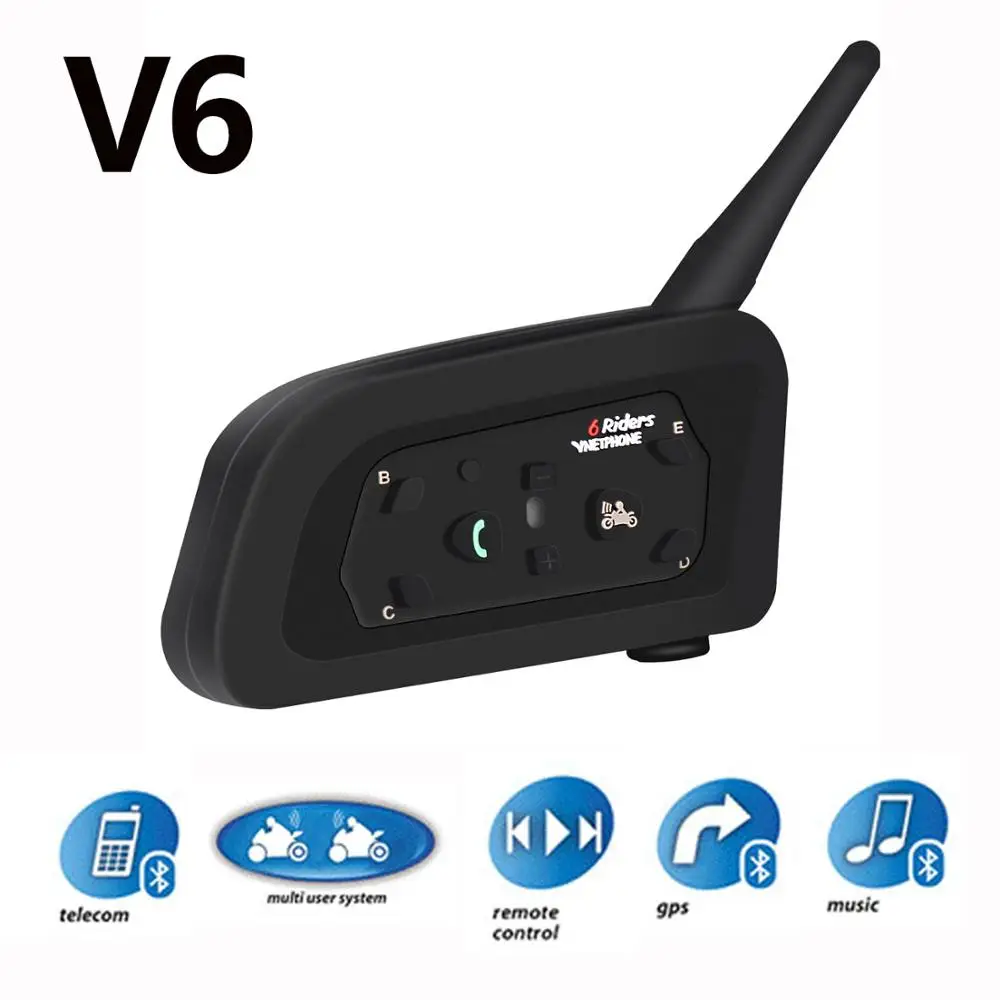 2019 IP Waterproof Noise Reduction Mini Intercom Helmet Headset V6 Team Riding Speaker Hi-Fi Music Player for 6 Riders Contract
2019 IP Waterproof Noise Reduction Mini Intercom Helmet Headset V6 Team Riding Speaker Hi-Fi Music Player for 6 Riders Contract