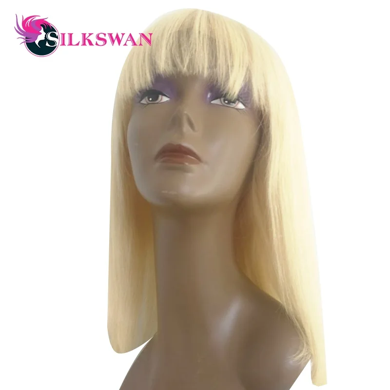 Silkswan Pre Plucked Remy Brazilian Human Hair Blonde Lace Front Wig #613 Bob Wig With Bangs for Black Women
Silkswan Pre Plucked Remy Brazilian Human Hair Blonde Lace Front Wig #613 Bob Wig With Bangs for Black Women