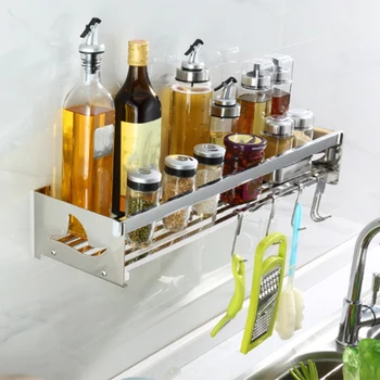 ABLA 304 Stainless Steel Kitchen Bathroom Wall Mounted Shelves with Hooks 50Cm Length Corner Shower Shelf Multifunction Storag
ABLA 304 Stainless Steel Kitchen Bathroom Wall Mounted Shelves with Hooks 50Cm Length Corner Shower Shelf Multifunction Storag