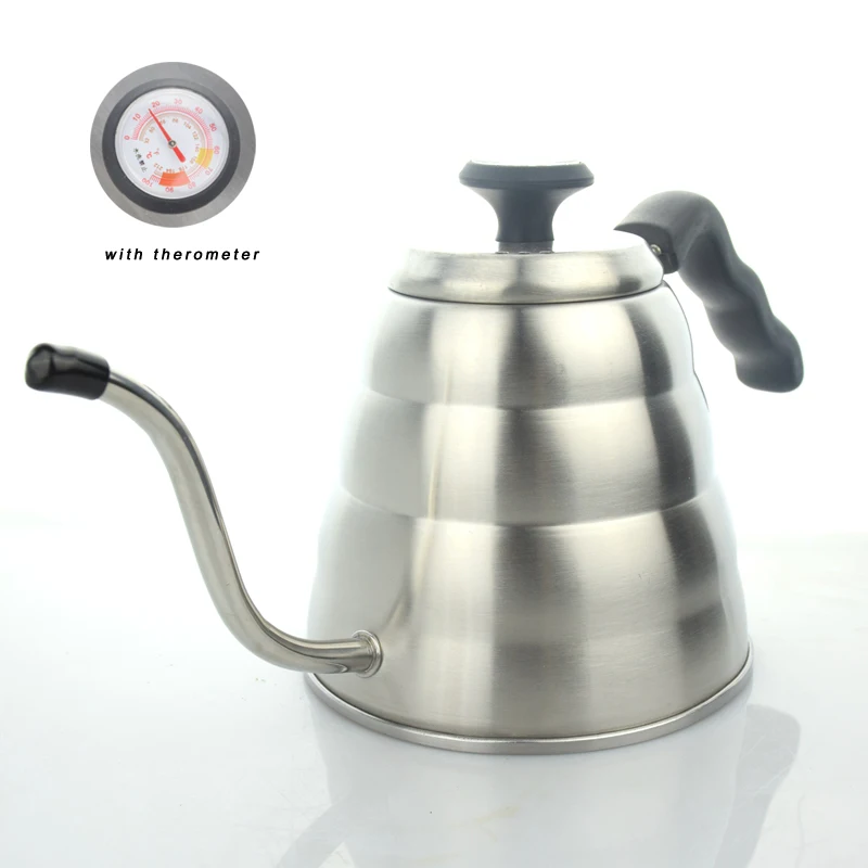 New Arrival 1200ML 304 Stainless Steel Pour Over Coffee Kettle Coffee Percolator with Therometer Long Spouts Tea Pots V60 Maker
New Arrival 1200ML 304 Stainless Steel Pour Over Coffee Kettle Coffee Percolator with Therometer Long Spouts Tea Pots V60 Maker