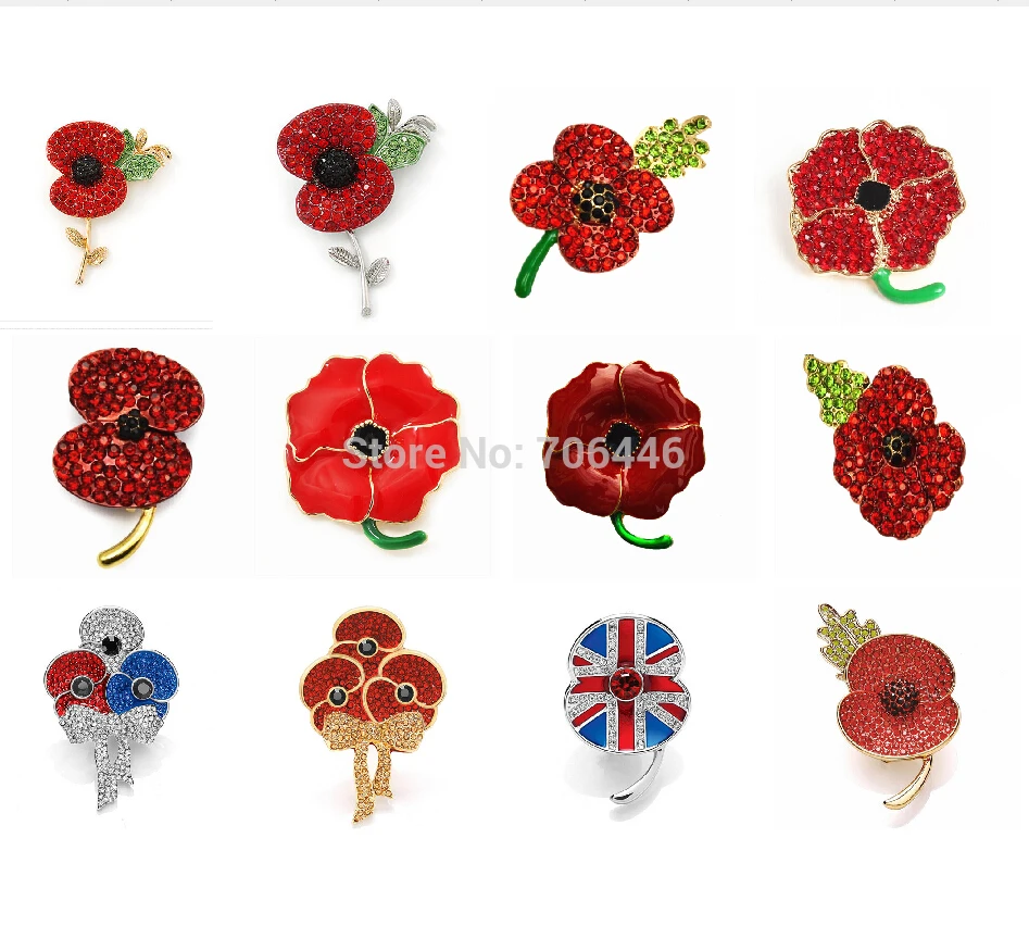 Royal British Legion brooch Red Diamante Crystal Poppy Flower Brooch Pins Remebrance Day Gift
Royal British Legion brooch Red Diamante Crystal Poppy Flower Brooch Pins Remebrance Day Gift