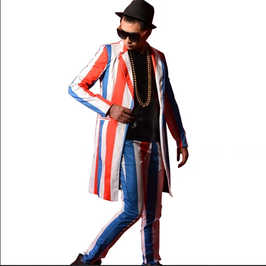Color Stripe Men Long Casual Suit Male Fashion Slim Blazers Singer Star DJ Singer Dancer Stage Clothes Camisa Social Masculina
Color Stripe Men Long Casual Suit Male Fashion Slim Blazers Singer Star DJ Singer Dancer Stage Clothes Camisa Social Masculina