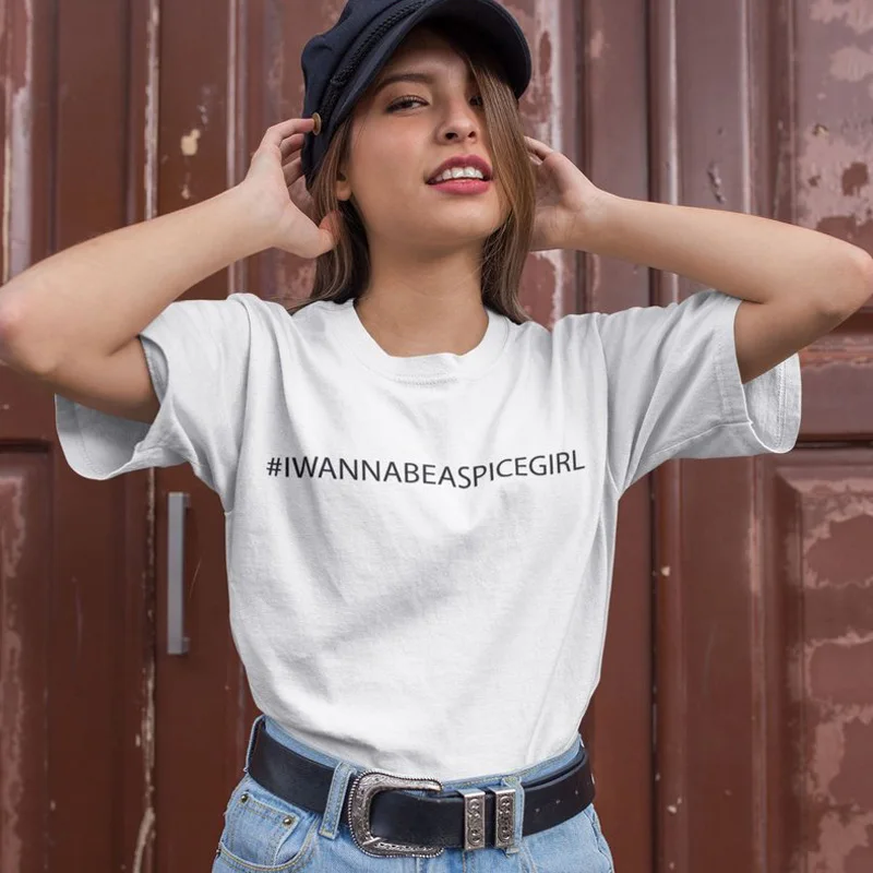 #IWANNABEASPICEGIRL T-shirt Teen Aesthetic Tumblr Hipster Tees Tops Femme Summer Short Sleeve Casual Harajuku Slogan Tshirt
#IWANNABEASPICEGIRL T-shirt Teen Aesthetic Tumblr Hipster Tees Tops Femme Summer Short Sleeve Casual Harajuku Slogan Tshirt