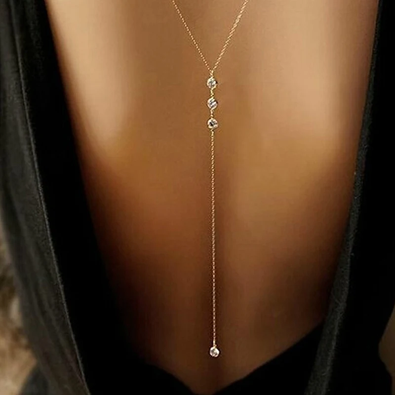 Women Long Necklace Body Sexy Chain Bare Back Crystal Rhinestone Pendant Chain Necklace Backdrop Jewelry
Women Long Necklace Body Sexy Chain Bare Back Crystal Rhinestone Pendant Chain Necklace Backdrop Jewelry