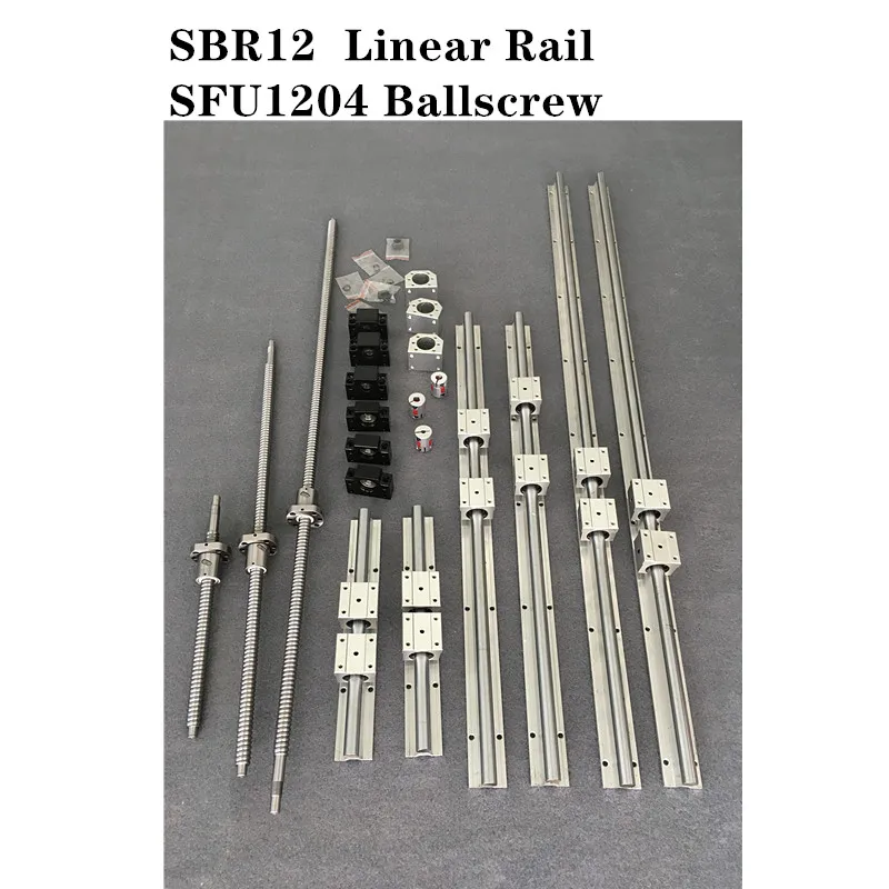 6 комплектов SBR12 - 200/350/450 мм линейная направляющая + 3 комплекта SFU1204 250/350/450 набор