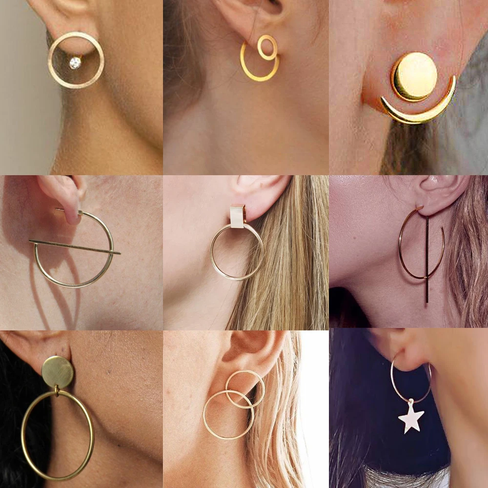 New Classic Gold Color Circle Round Piercing Earring for Women Simple Metal Geometric Statement Earrings Ear Studs Cuff Clip
New Classic Gold Color Circle Round Piercing Earring for Women Simple Metal Geometric Statement Earrings Ear Studs Cuff Clip