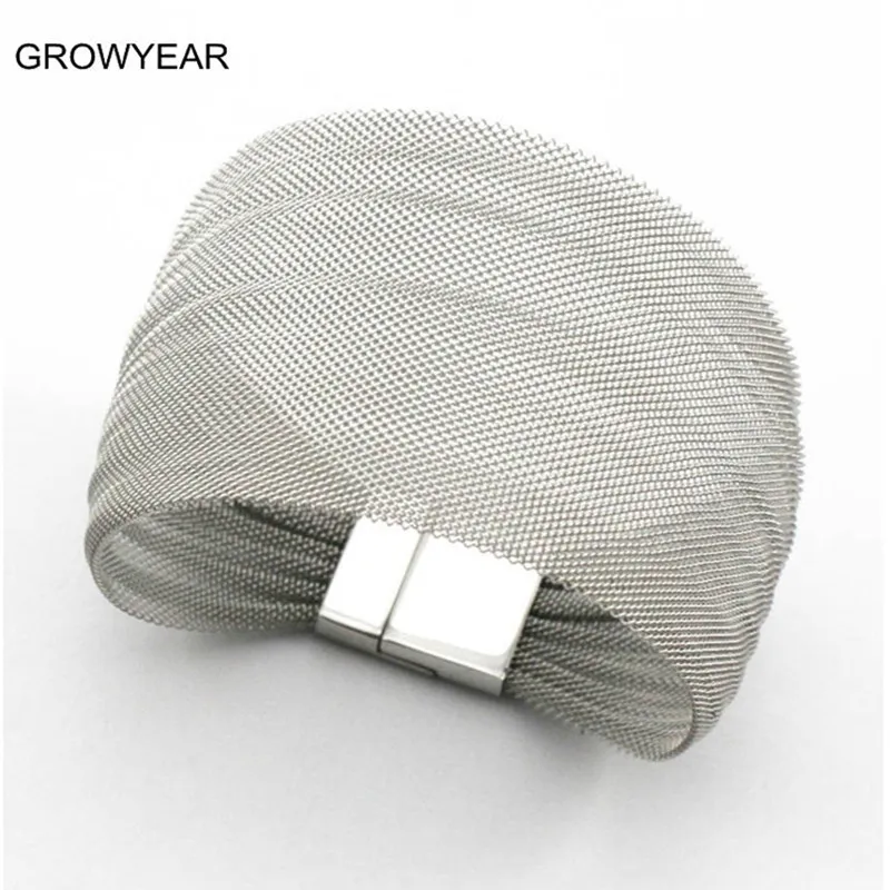 Stainless Steel Mesh Bangle Wide Metal Silver Mesh Bracelet Women Casual Bangle Bracelet 1 Piece
Stainless Steel Mesh Bangle Wide Metal Silver Mesh Bracelet Women Casual Bangle Bracelet 1 Piece