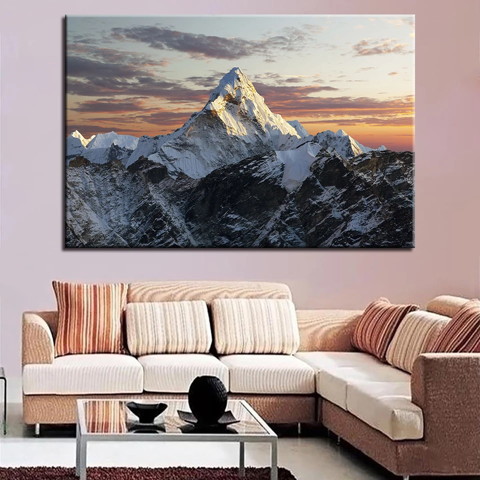 1 Piece Snow Mountains Pictures Living Room Wall Art Framework Canvas Paintings Home Decor HD Prints Sunset Landscape Poster
1 Piece Snow Mountains Pictures Living Room Wall Art Framework Canvas Paintings Home Decor HD Prints Sunset Landscape Poster