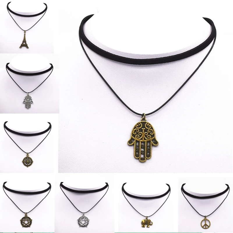 Hot Fashion Black Velvet Leather Retro Triangle Pendant Maxi Statement Multilayer Chokers Necklace Women 2018 Torques Jewelry 
Hot Fashion Black Velvet Leather Retro Triangle Pendant Maxi Statement Multilayer Chokers Necklace Women 2018 Torques Jewelry