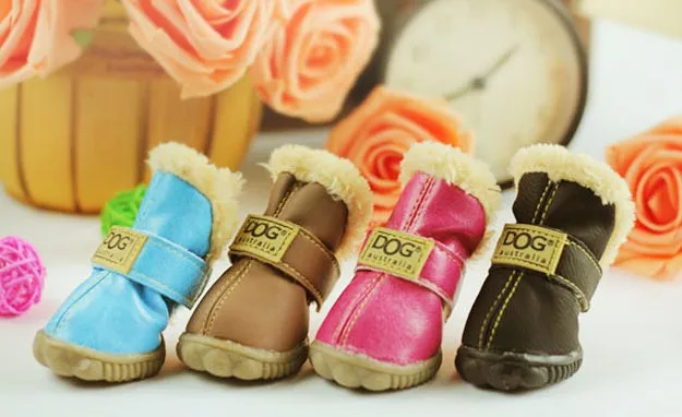 Image Cow muscle outsole autumn and winter snow boots casual dog shoes pet slip resistant waterproof shoes teddy dog shoes