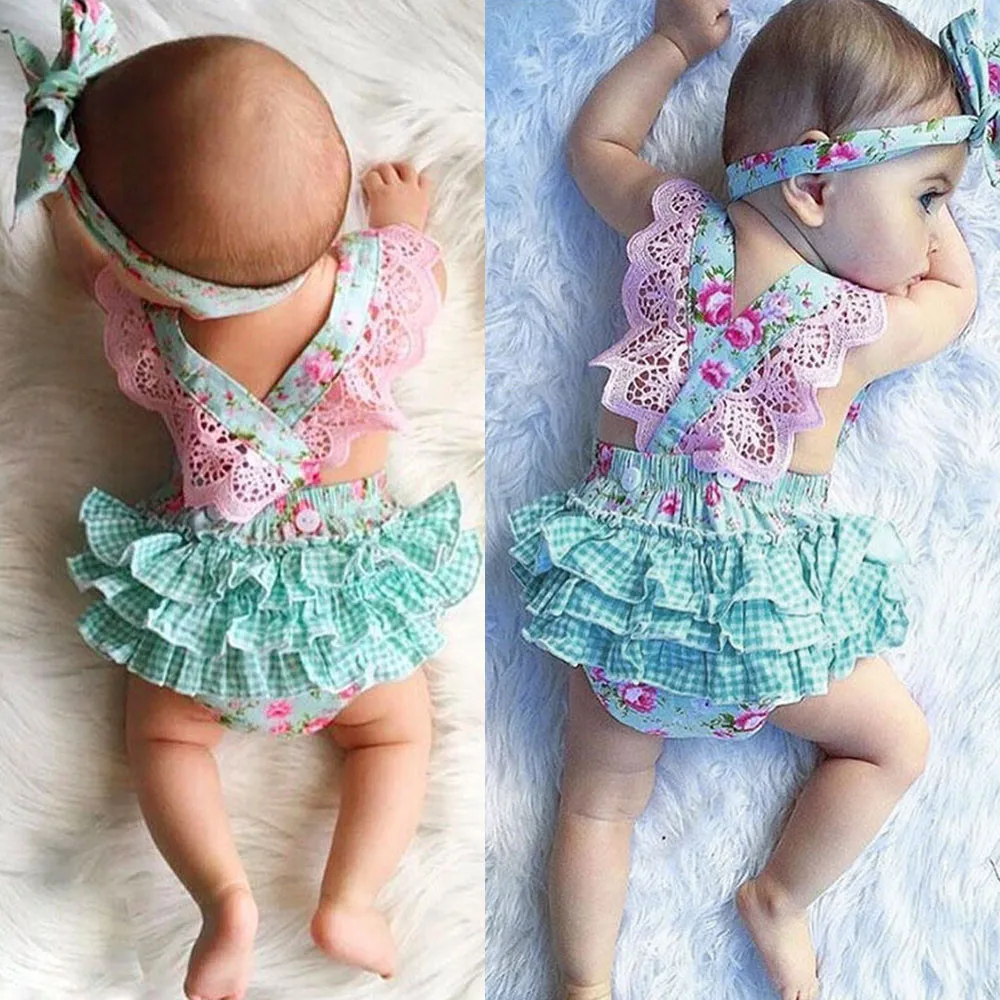 ISHOWTIENDA Newborn Infant Baby Girl Romper Floral Print Lace Jumpsuit Headband Outfits Set Backless butterfly Cross Strap Cloth
ISHOWTIENDA Newborn Infant Baby Girl Romper Floral Print Lace Jumpsuit Headband Outfits Set Backless butterfly Cross Strap Cloth