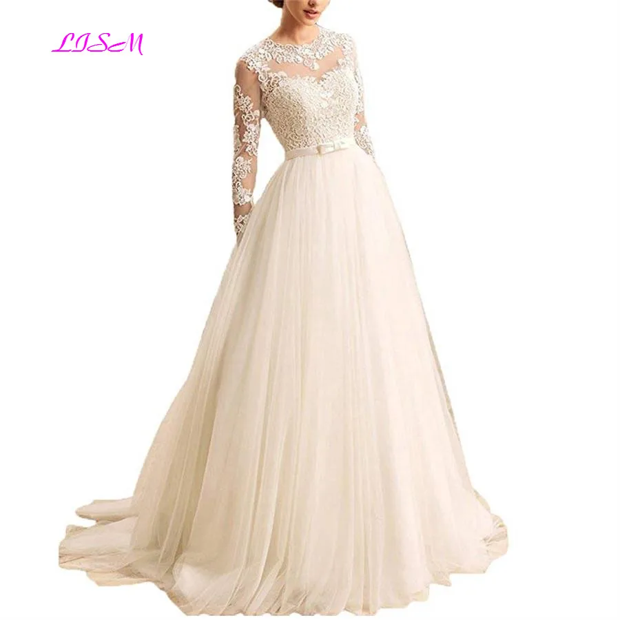 A-Line Long Wedding Dress 2019 Scoop Lace Appliques Tulle Bridal Gowns Custom Illusion Back Long Sleeves vestido de noiva sereia
A-Line Long Wedding Dress 2019 Scoop Lace Appliques Tulle Bridal Gowns Custom Illusion Back Long Sleeves vestido de noiva sereia