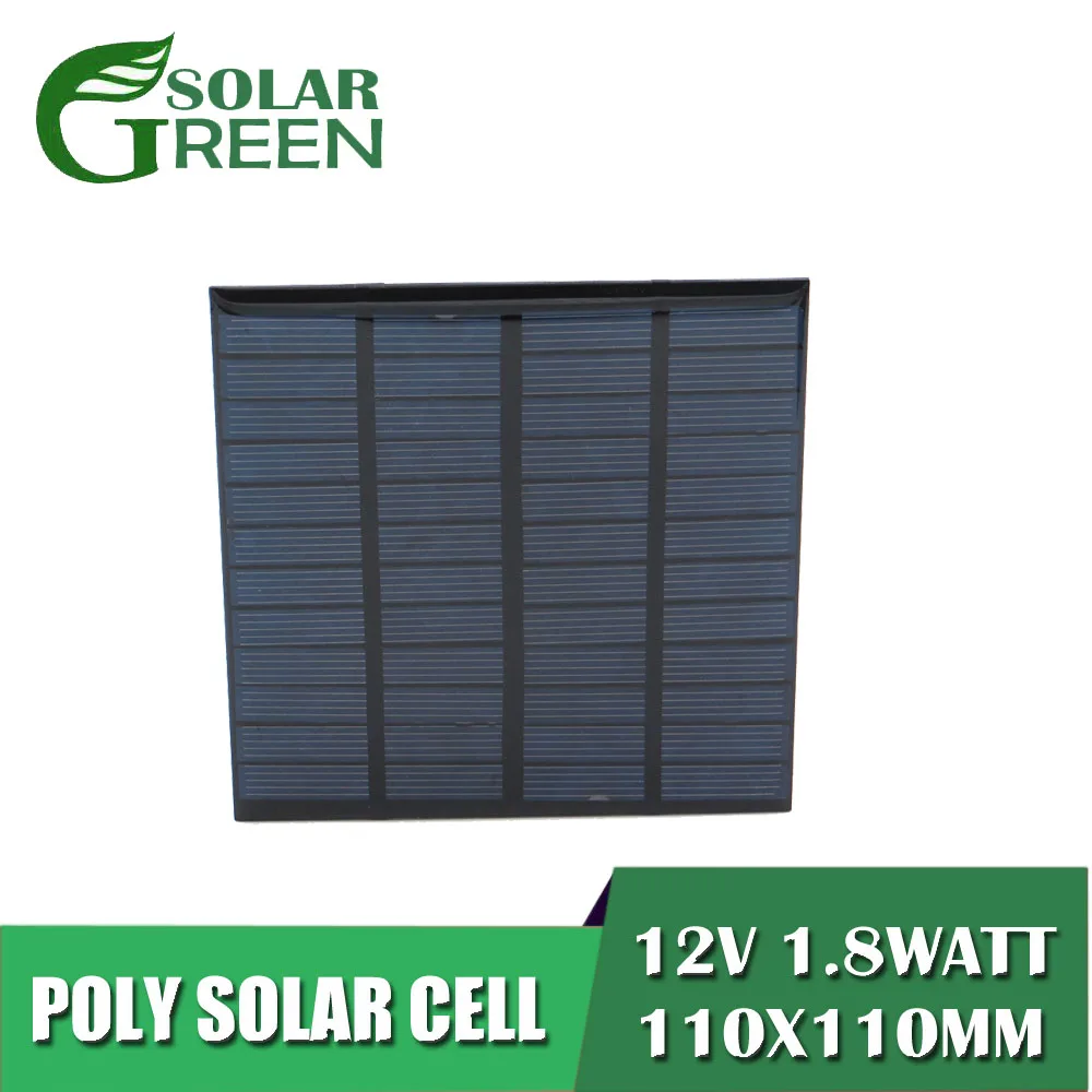 12V 150mA polycrystalline Silicon DIY Battery 1.8Watt 1.8W Solar Panel Standard Epoxy Power Charge Module Mini Solar Cell toy
12V 150mA polycrystalline Silicon DIY Battery 1.8Watt 1.8W Solar Panel Standard Epoxy Power Charge Module Mini Solar Cell toy