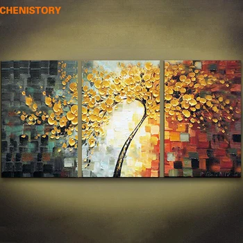 Unframed 3 Panels Yellow Rich Tree Palette Knife Painting Hand Painted Home Decor Large Oil Paintings Modern Abstract Wall Art
Unframed 3 Panels Yellow Rich Tree Palette Knife Painting Hand Painted Home Decor Large Oil Paintings Modern Abstract Wall Art