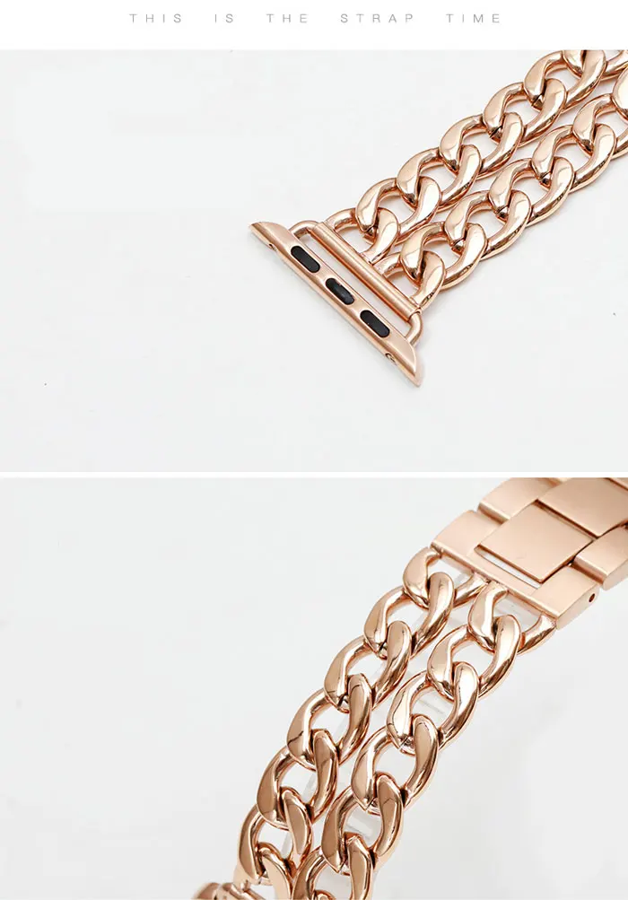 Bracelet à maillons pour apple watch, 44mm 40mm 42mm 38mm 5/4/3/2/1, en métal, accessoires Bracelet à maillons pour apple watch, 44mm 40mm 42mm 38mm 5/4/3/2/1, en métal, accessoires