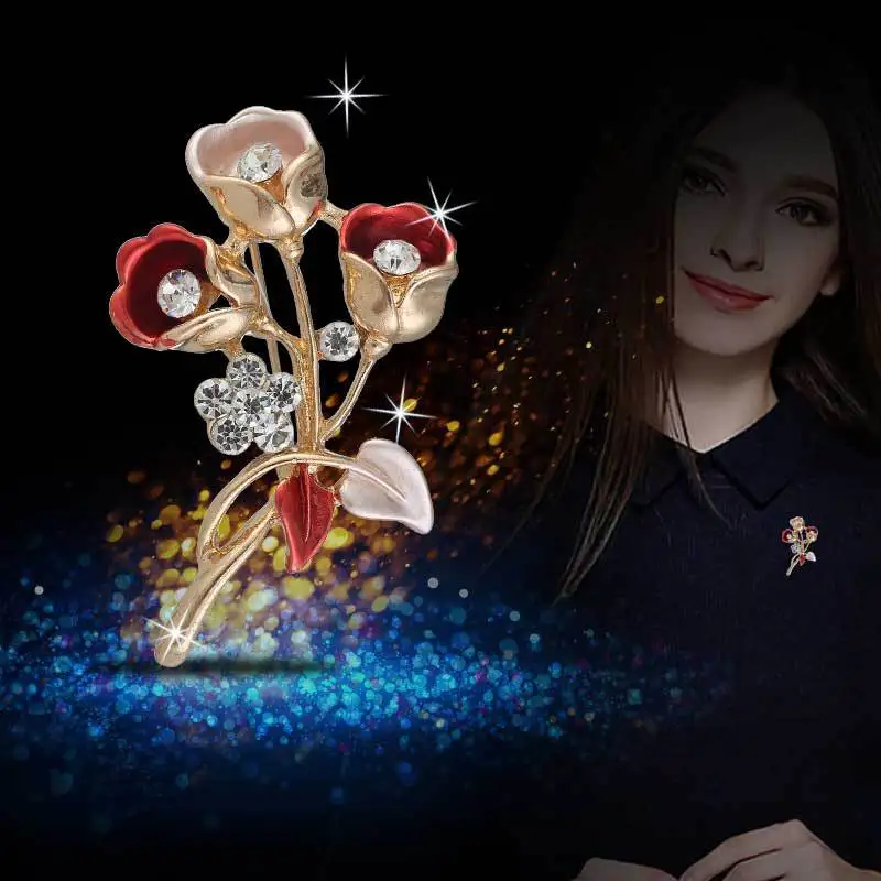 Newest 3pcs 27*45MM Enamel Alloy Jewelry Flowers Brooches Gold Tone Rhinestone Paved Women Garment Clothing Breastpins
Newest 3pcs 27*45MM Enamel Alloy Jewelry Flowers Brooches Gold Tone Rhinestone Paved Women Garment Clothing Breastpins