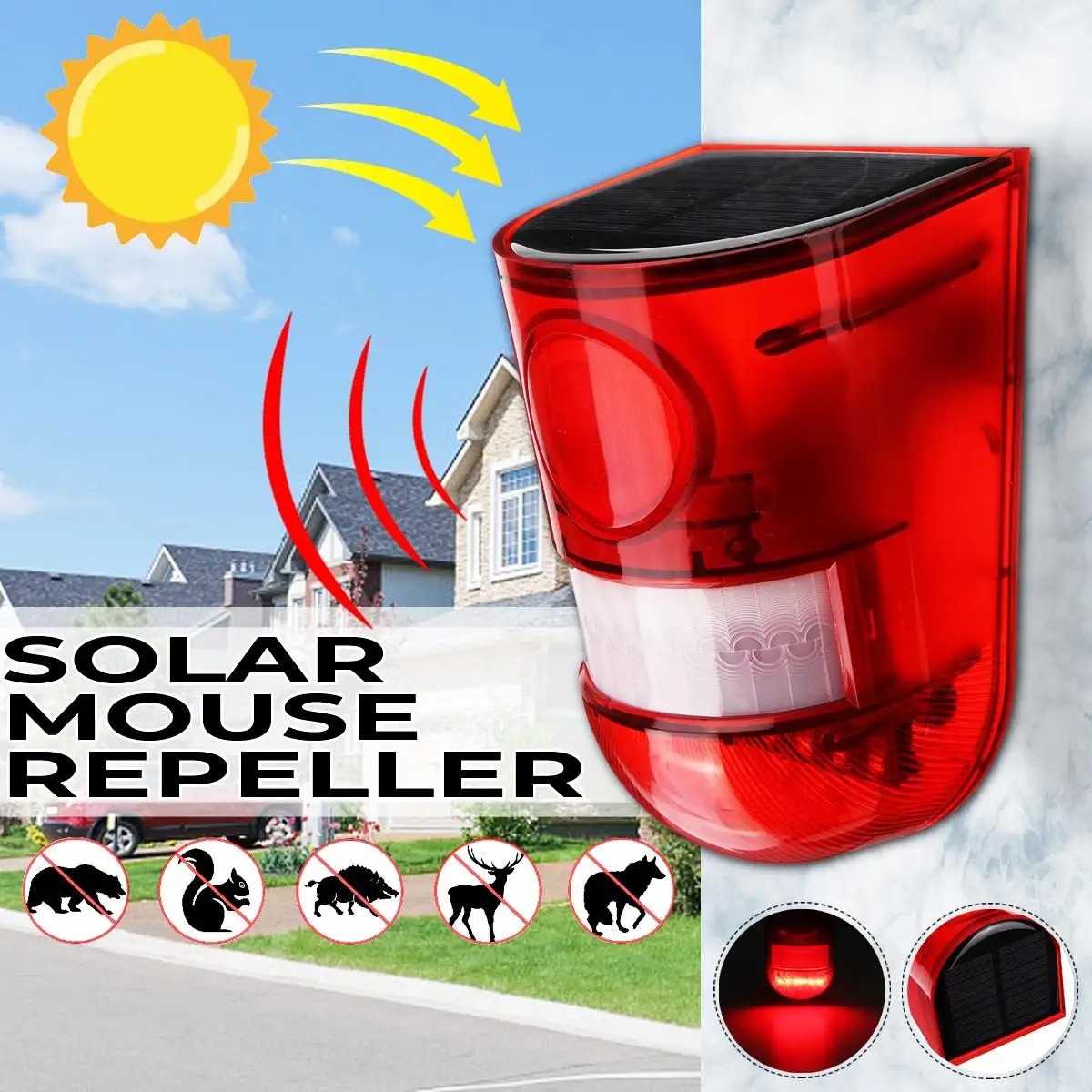 Outdoor Solar Ultrasonic Animal Control Garden Use Flashing Foxes Bats Birds Dogs Cats Snakes Repeller
Outdoor Solar Ultrasonic Animal Control Garden Use Flashing Foxes Bats Birds Dogs Cats Snakes Repeller