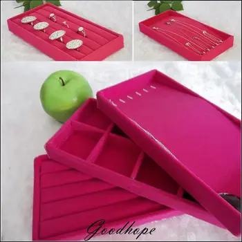 Portable Rose Red Velvet 11x22cm Jewelry Set Display Tray Kit Ring Bracelet Necklace Earring Storage Box Carring Case 3pcs/set
Portable Rose Red Velvet 11x22cm Jewelry Set Display Tray Kit Ring Bracelet Necklace Earring Storage Box Carring Case 3pcs/set