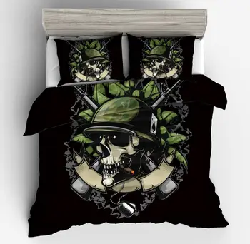 2018 new fashion 3d Unique Cool Skull Bedding Set Black green Hat Duvet cover pollow case Twin Full Queen King Size 3PCS
2018 new fashion 3d Unique Cool Skull Bedding Set Black green Hat Duvet cover pollow case Twin Full Queen King Size 3PCS
