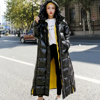 Winter Fashion Women Down Cotton Jacket Glossy Warm Parka X-long Hooded Thicker Coat Female Full Sleeve Streetwear Outwear 877
Winter Fashion Women Down Cotton Jacket Glossy Warm Parka X-long Hooded Thicker Coat Female Full Sleeve Streetwear Outwear 877