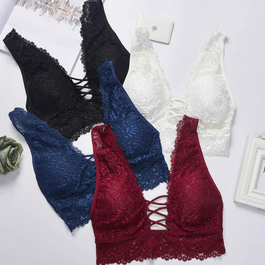 Sexy Lace Bralette Bralette Tank Top Women Deep V Back Cross Wirefree Underwear Lingerie Brassiere Bra
Sexy Lace Bralette Bralette Tank Top Women Deep V Back Cross Wirefree Underwear Lingerie Brassiere Bra