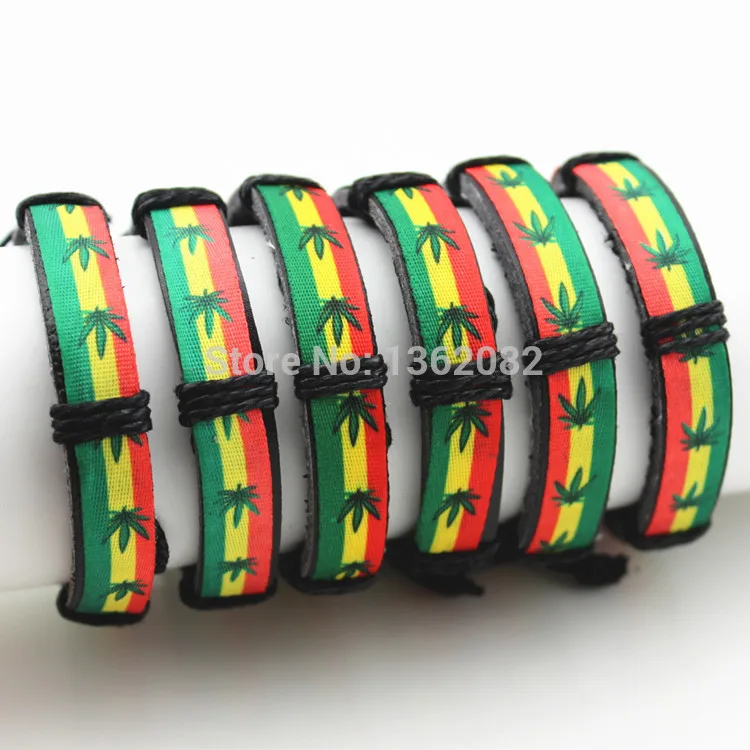 12pcs Handmade Fashion Red Yellow Green Weed Leaf Design Maple Leaves Leather Bracelets Surfer Bangle Gift YB93
12pcs Handmade Fashion Red Yellow Green Weed Leaf Design Maple Leaves Leather Bracelets Surfer Bangle Gift YB93