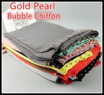 R91 gold pearl bubble chiffon muslim shawls hijab popular muslim scarves/scarf 180*75cm
R91 gold pearl bubble chiffon muslim shawls hijab popular muslim scarves/scarf 180*75cm