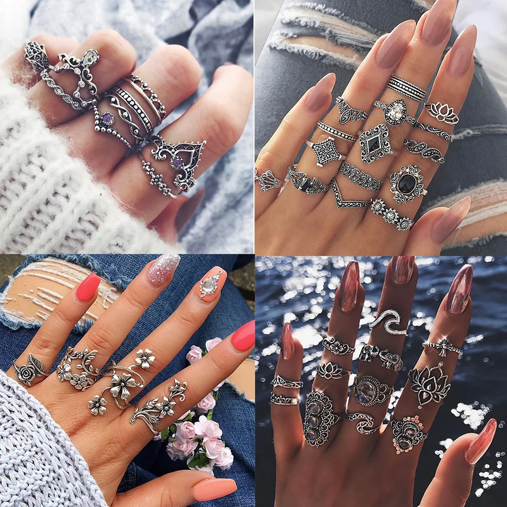 Bohemian New Opal Stone Knuckle Rings Set For Women Antique Silver Color Flower Midi Finger Ring Vintage Jewelry
Bohemian New Opal Stone Knuckle Rings Set For Women Antique Silver Color Flower Midi Finger Ring Vintage Jewelry
