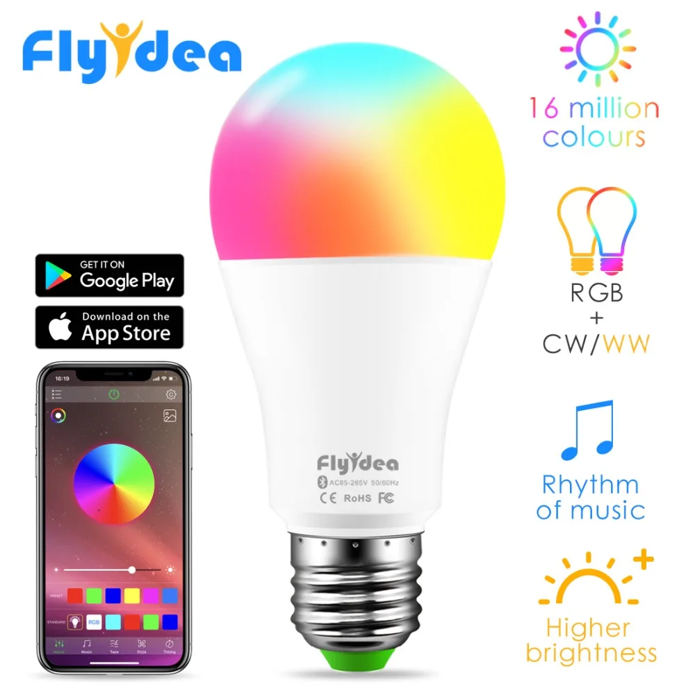New Wireless Bluetooth 4.0 Smart Daylight lamp APP control E27 color change dimmable IOS /Android LED Magic RGBW Home light bulb
New Wireless Bluetooth 4.0 Smart Daylight lamp APP control E27 color change dimmable IOS /Android LED Magic RGBW Home light bulb