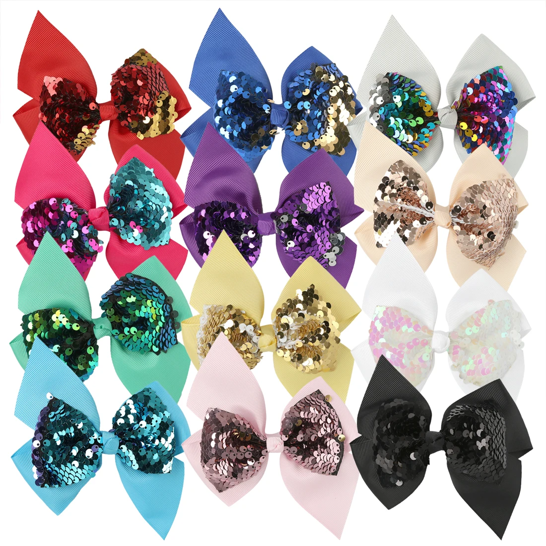 New Fashion Reversible Sequin Bows Double Side Hair Bow With Alligator Clips DIY Pattern Girl Hairpins Hair Accessories 1pc
New Fashion Reversible Sequin Bows Double Side Hair Bow With Alligator Clips DIY Pattern Girl Hairpins Hair Accessories 1pc
