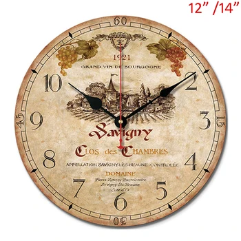 Grape Plantation Vineyard Wooden Wall Clock Vintage 30, 35cm Round Single Sided MDF Clock Black Arabic Numbers Black Red Hands
Grape Plantation Vineyard Wooden Wall Clock Vintage 30, 35cm Round Single Sided MDF Clock Black Arabic Numbers Black Red Hands