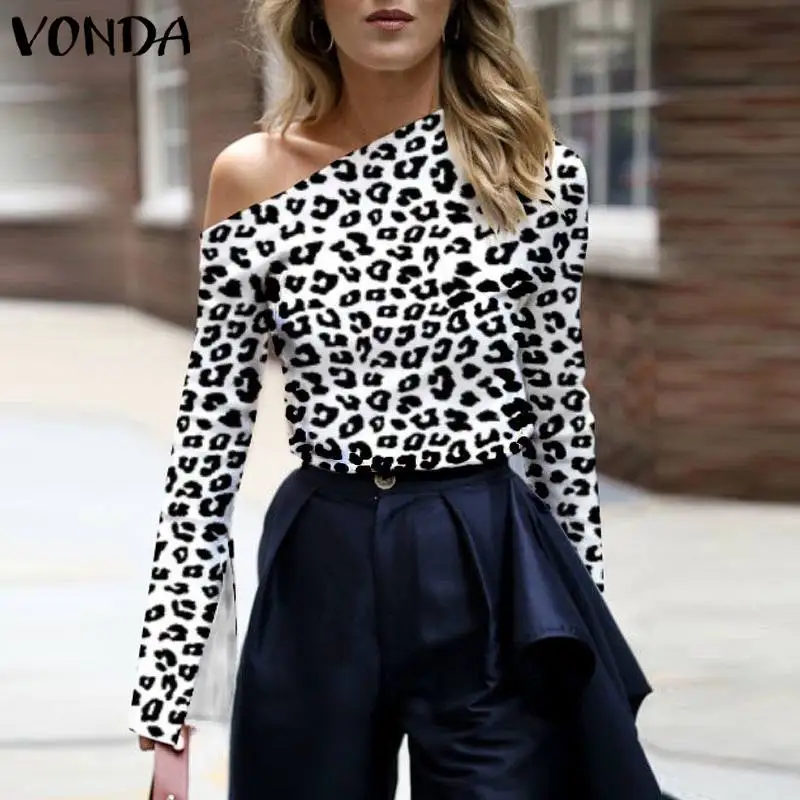 VONDA Women Off Shoulder Blouse 2019 Leopard Tops V Neck Long Sleeve Skew Collar Print Top Spring Blusas Sexy OL Shirt Plus Size
VONDA Women Off Shoulder Blouse 2019 Leopard Tops V Neck Long Sleeve Skew Collar Print Top Spring Blusas Sexy OL Shirt Plus Size
