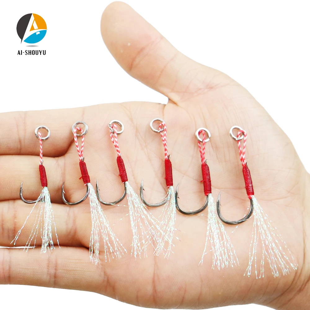 5pcs Slow Jigging Fishing Hook Cast Jigs Assist Hook Barbed Single Jig Hooks Thread Feather Pesca High Carbon Steel Fishing Lure
5pcs Slow Jigging Fishing Hook Cast Jigs Assist Hook Barbed Single Jig Hooks Thread Feather Pesca High Carbon Steel Fishing Lure