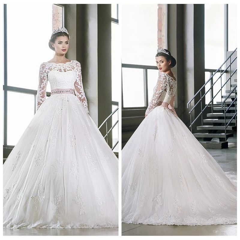 Long Sleeves Lace Appliques A-Line Wedding Dresses 2019 Modest Formal Princess Bridal Gowns Long Middle East Robe De Mariee
Long Sleeves Lace Appliques A-Line Wedding Dresses 2019 Modest Formal Princess Bridal Gowns Long Middle East Robe De Mariee